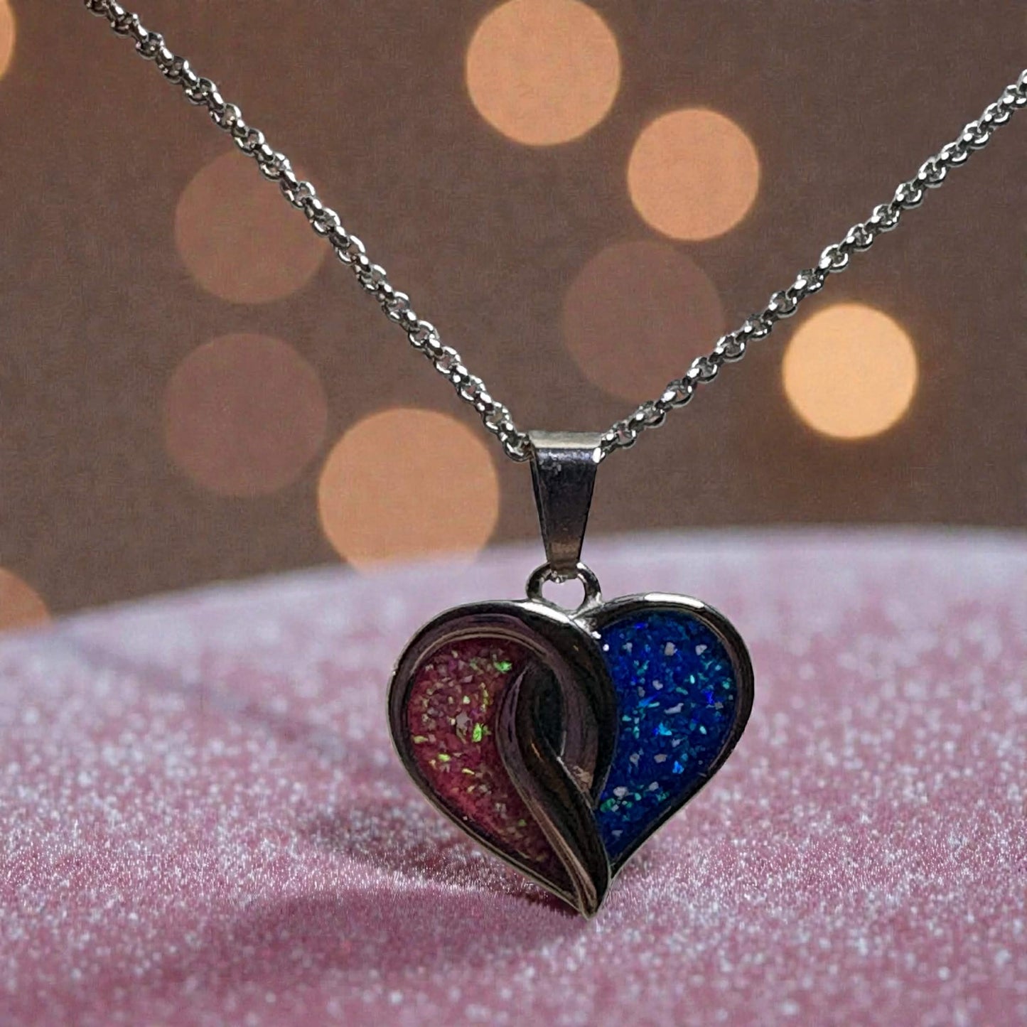 Crossover Heart Stainless Steel Pendant, suitable for 2 sets of ashes.