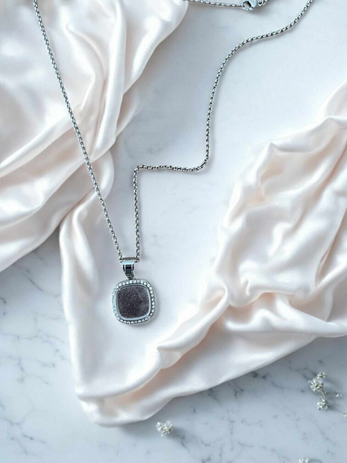 Square Cushion Stainless Steel Pendant