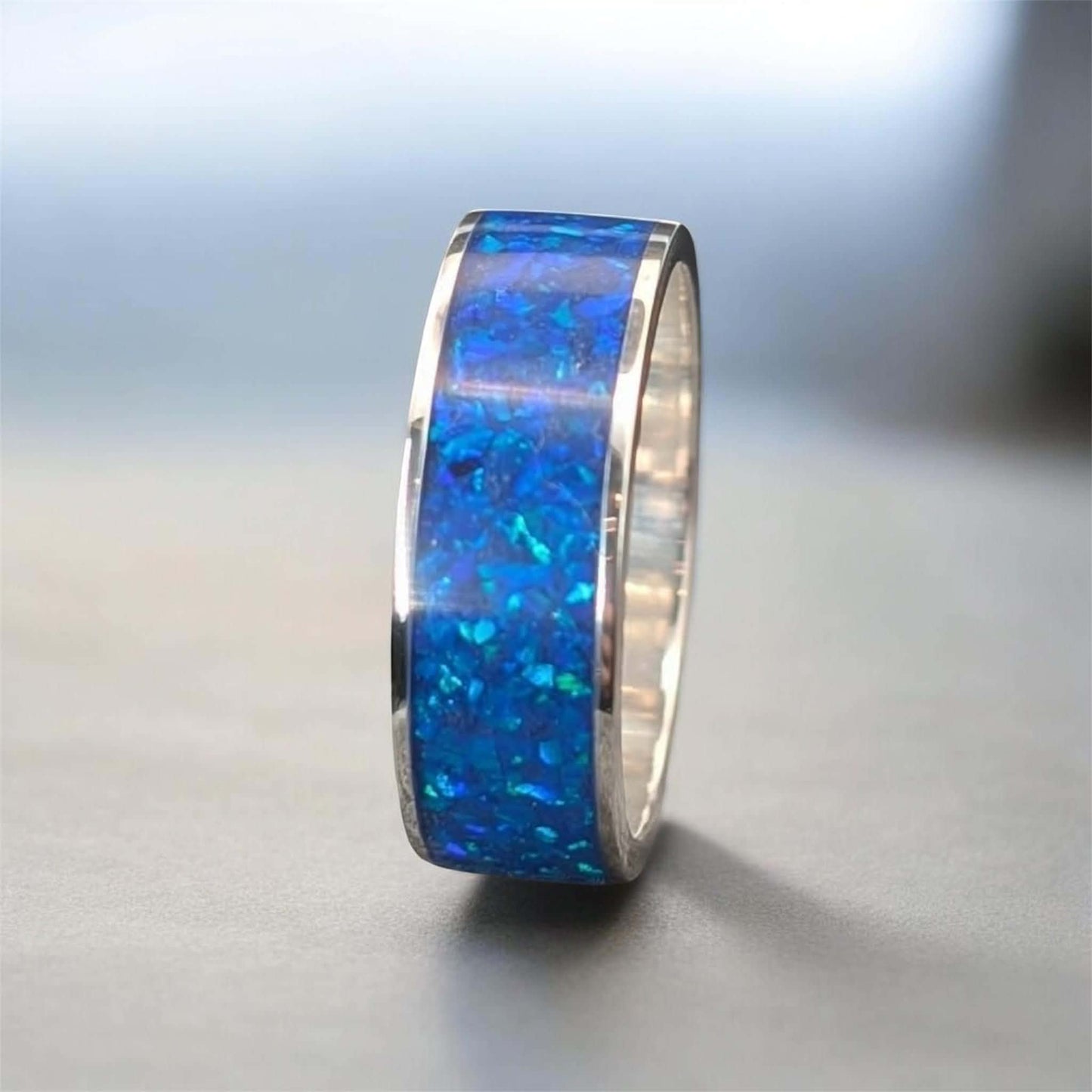 Mens Silent Bond Solid Silver Channel Ring
