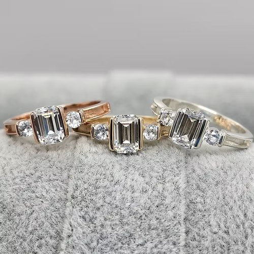 9ct Gold or Rose Gold Emerald Cut Grace Ring