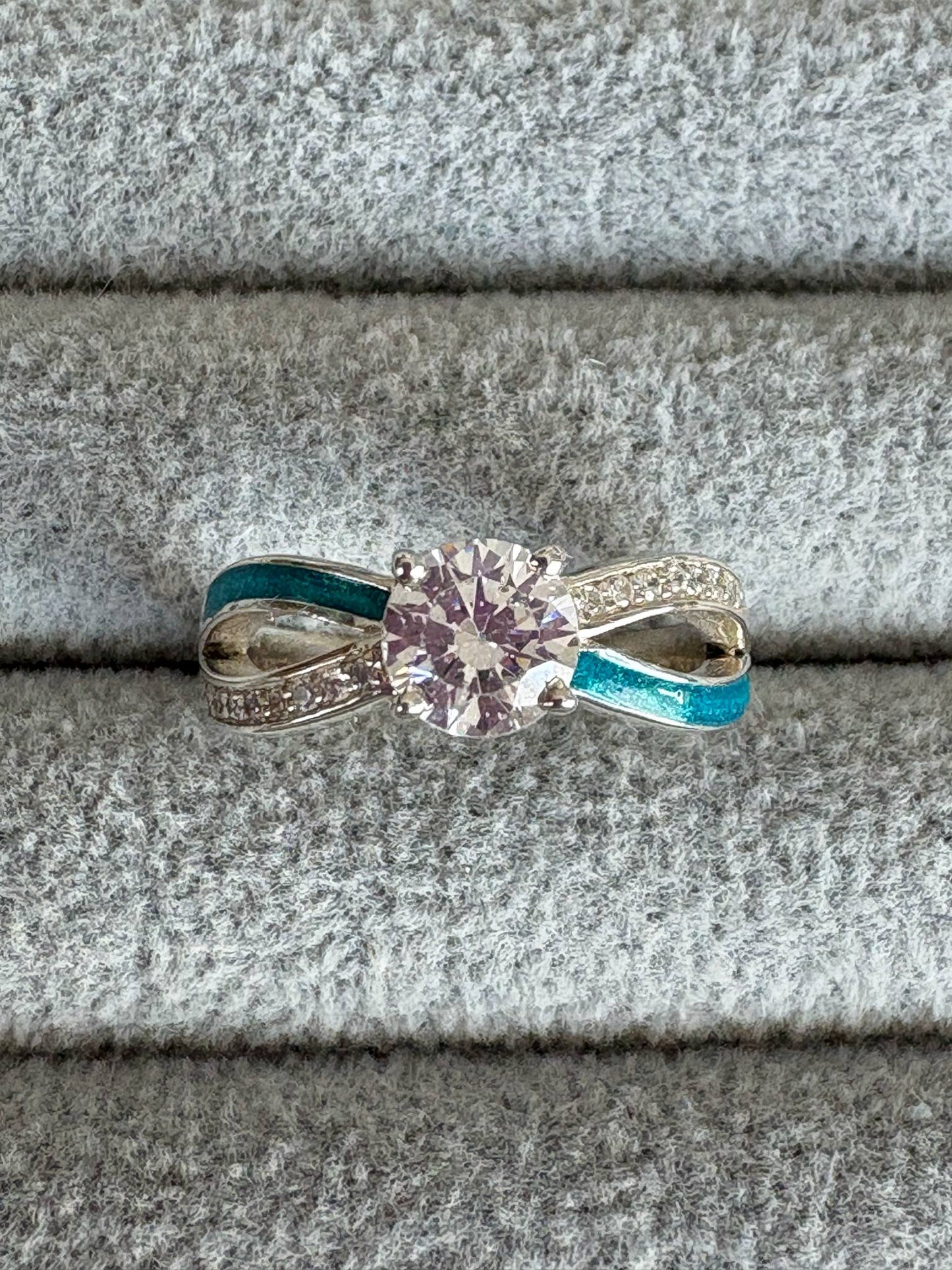 Solitaire Cross Band Ring