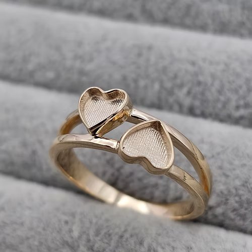 9ct Gold Double Hearts Ring