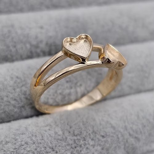 9ct Gold Double Hearts Ring