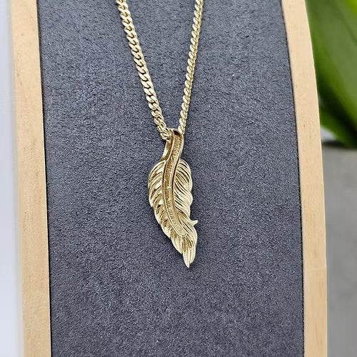 9ct Gold Feather Necklace