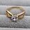 9ct Gold Solitaire Cross Band Ring