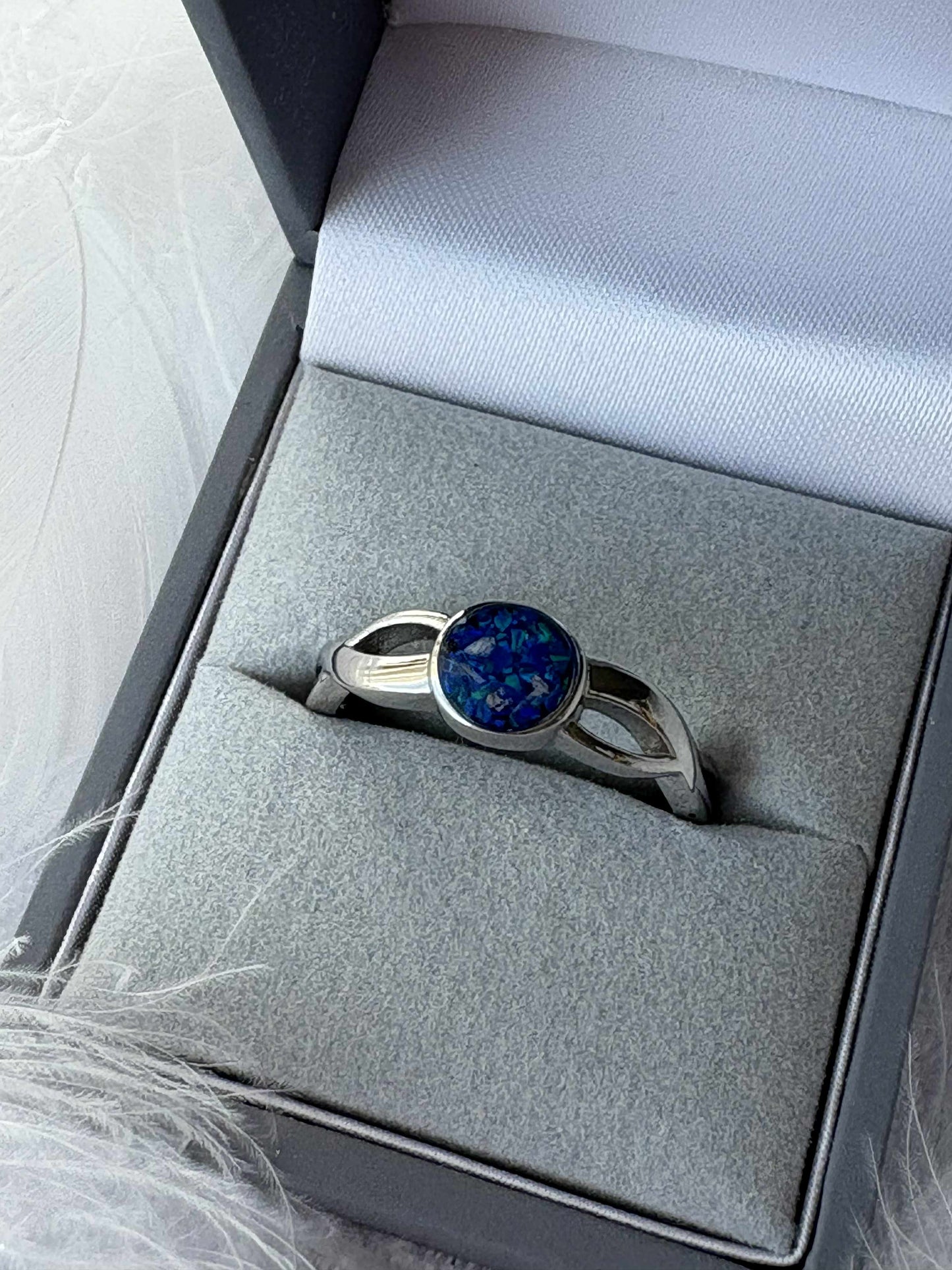 Abigail Cross Band Stainless Steel Ring
