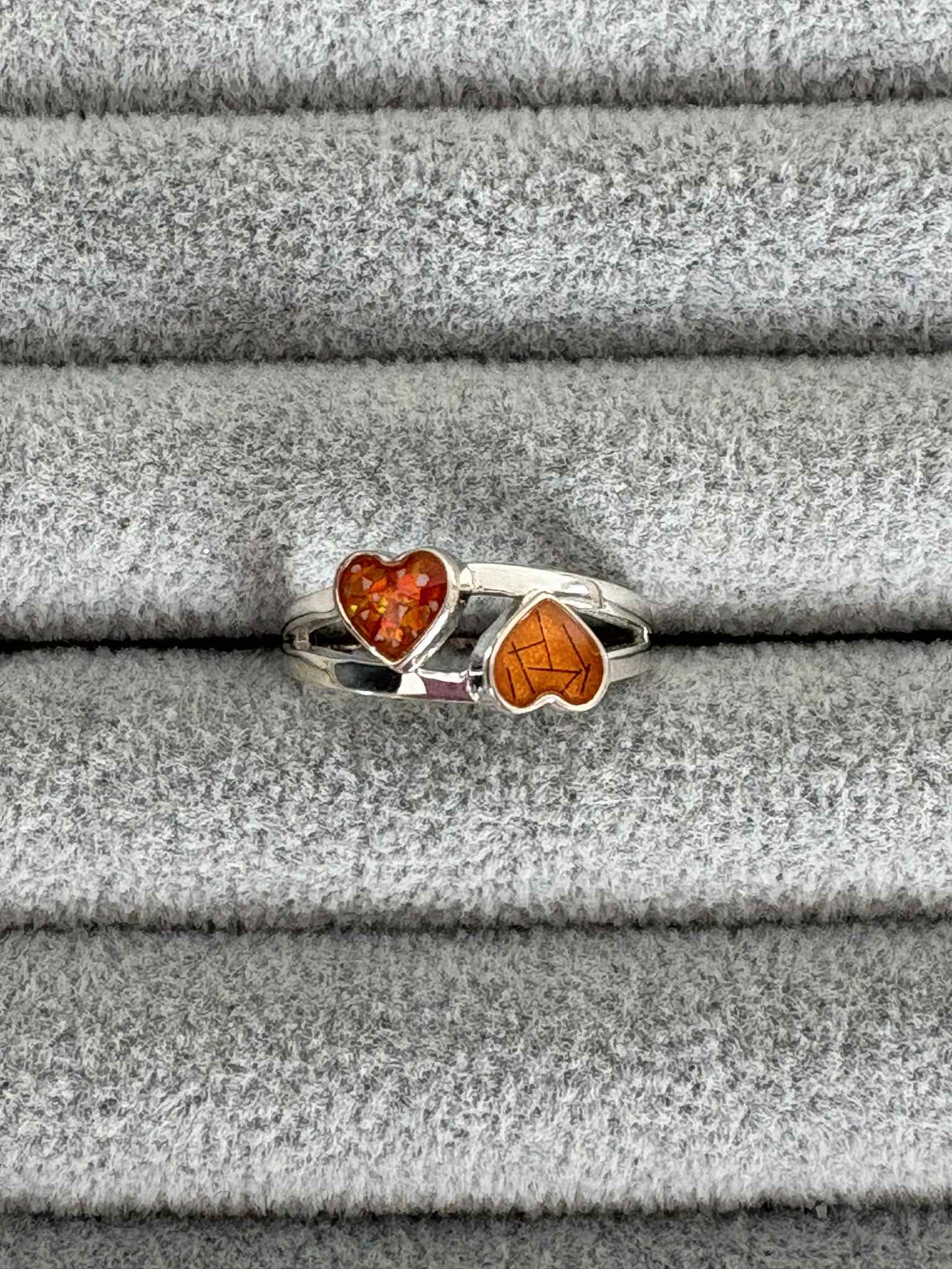 Double Hearts Ring, suitable for 2 sets of ashes.