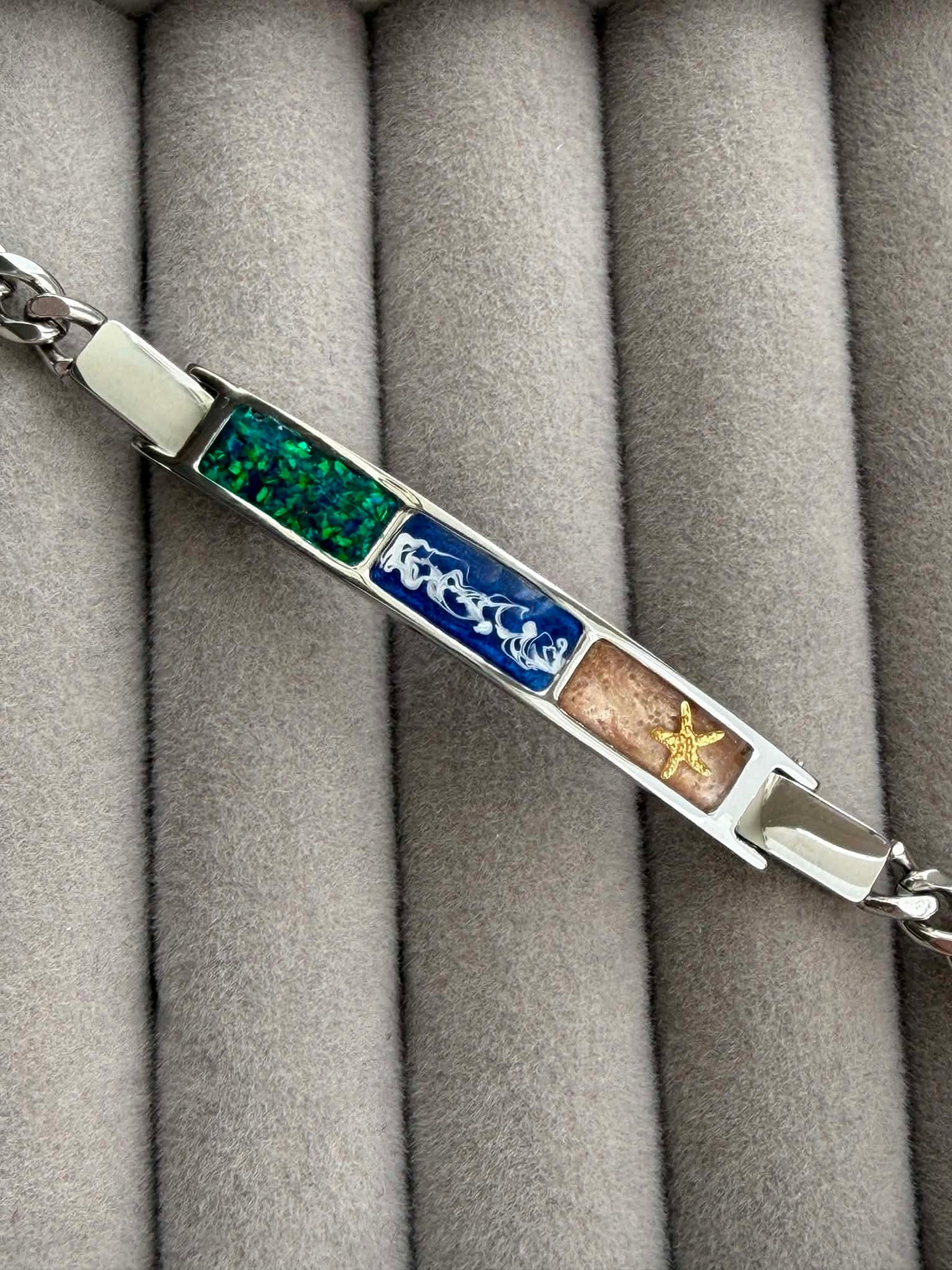 Mens Lightweight Stainless Steel My Beloved Bracelet