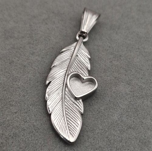 Feather of Love Stainless Steel Pendant