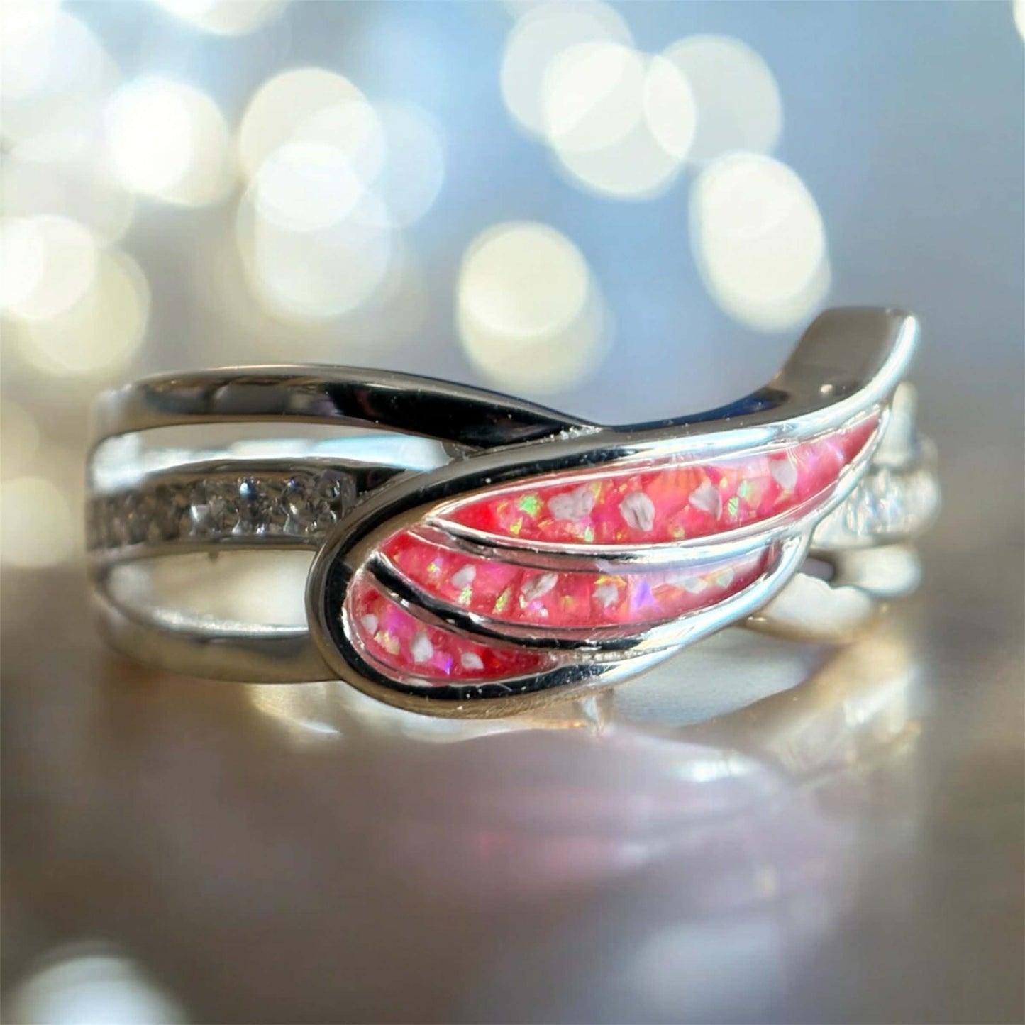 Angel Wing Ring, suitable for up to 3 sets of ashes.