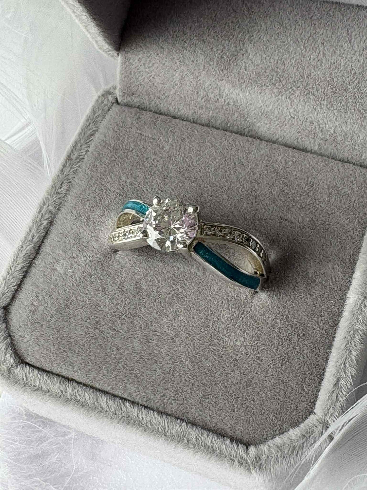 Solitaire Cross Band Ring
