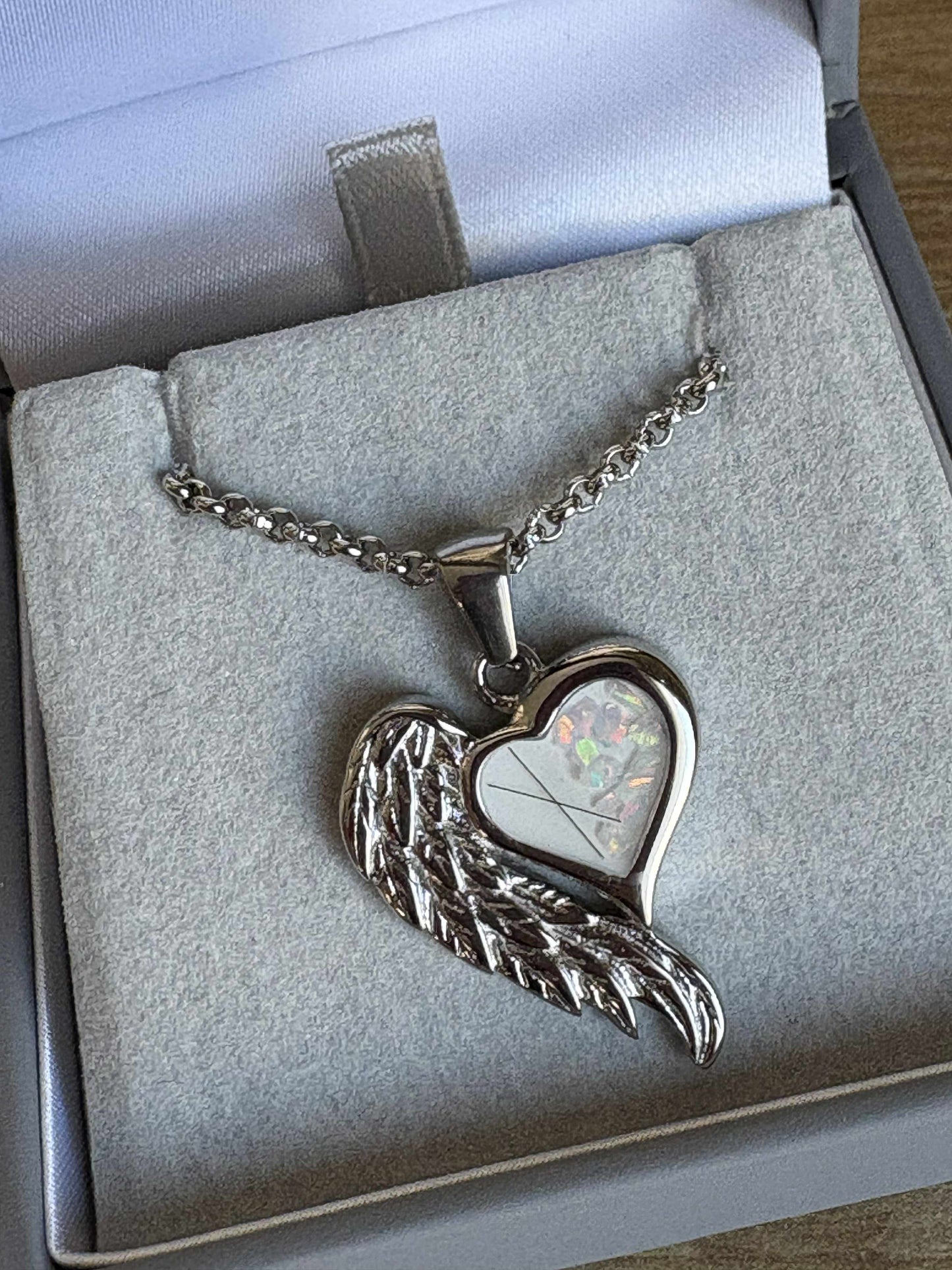 Angel Wing Heart Stainless Steel Pendant