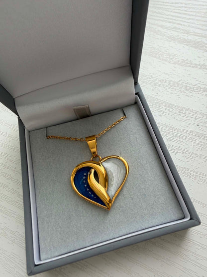 Crossover Heart 9ct Gold PVD Pendant, suitable for 2 sets of ashes.