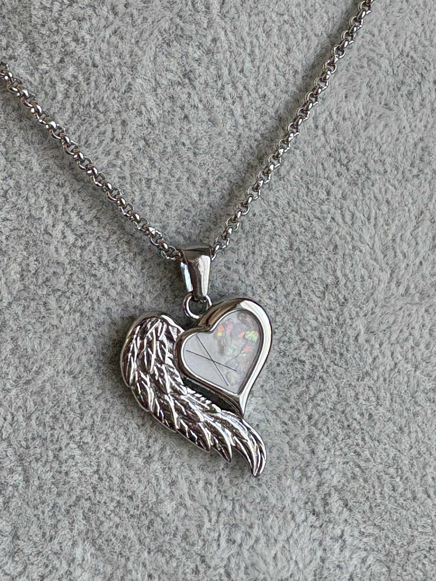 Angel Wing Heart Stainless Steel Pendant