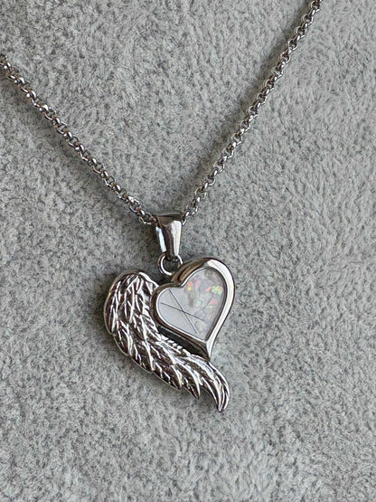 Angel Wing Heart Stainless Steel Pendant