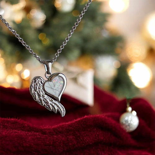 Angel Wing Heart Stainless Steel Pendant