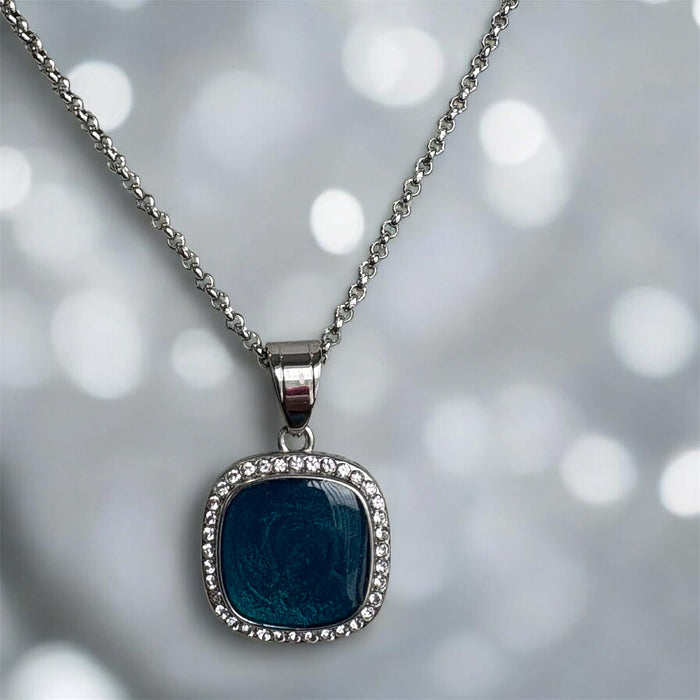 Square Cushion Stainless Steel Pendant
