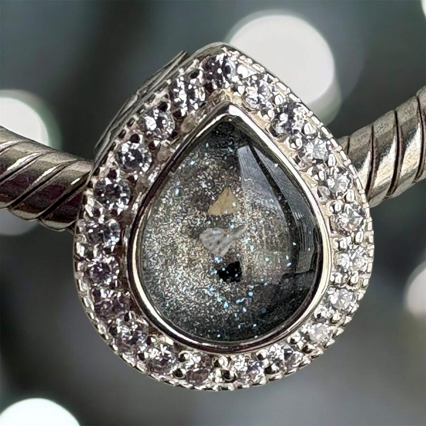Sparkling Teardrop Charm