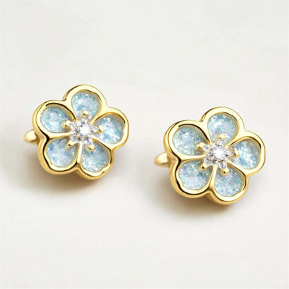 9ct Gold Forget me not Earrings