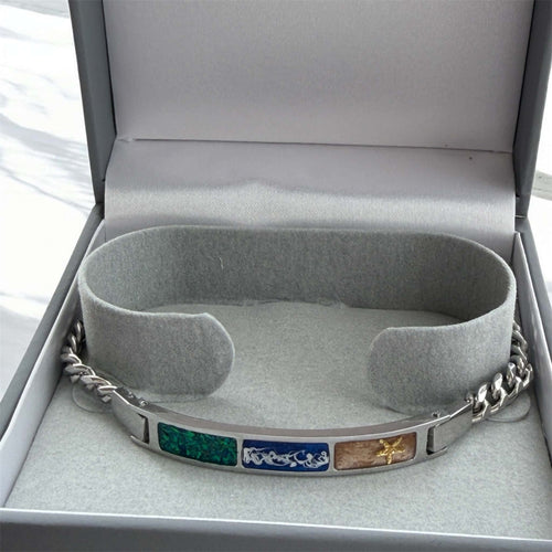 Mens Lightweight Stainless Steel My Beloved Bracelet