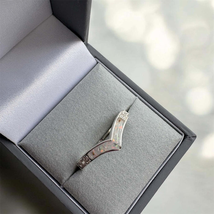 Sparkling Wishbone Ring