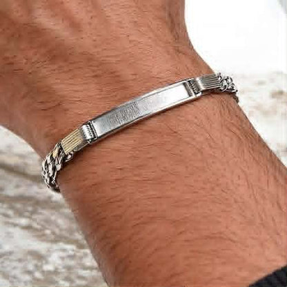 Mens Solid Silver Curb Bracelet (Engraveable)