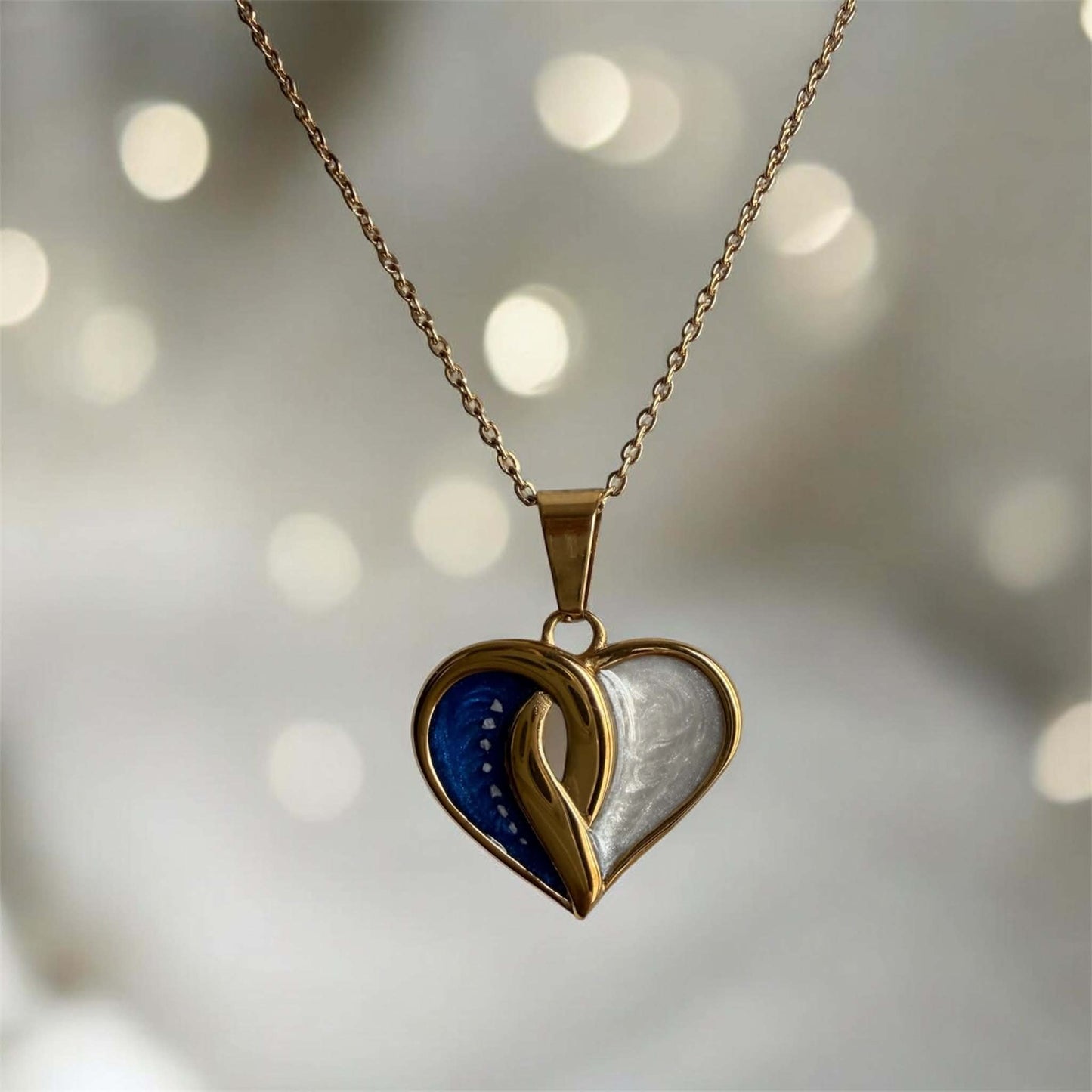 Crossover Heart 9ct Gold PVD Pendant, suitable for 2 sets of ashes.
