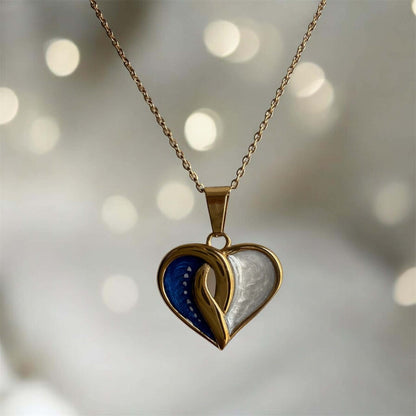 Crossover Heart 9ct Gold PVD Pendant, suitable for 2 sets of ashes.
