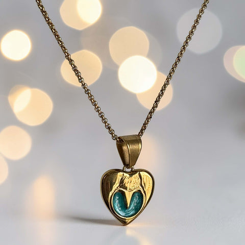 Heart Horse Hoof Pendant 18ct Gold PVD