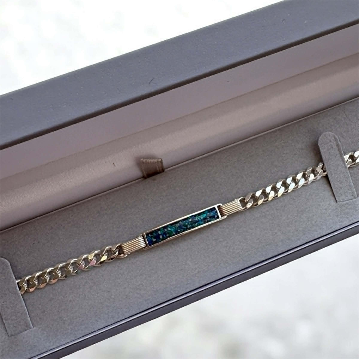 Mens Solid Silver Curb Bracelet (Engraveable)