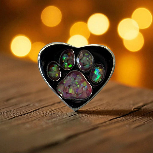 Your Paw in my Heart Charm Stainless Steel
