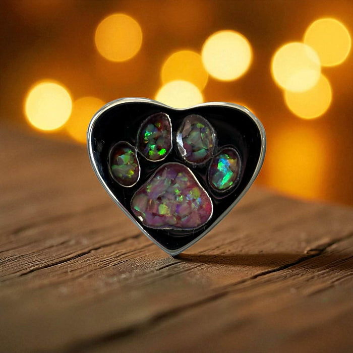 Your Paw in my Heart Charm Stainless Steel