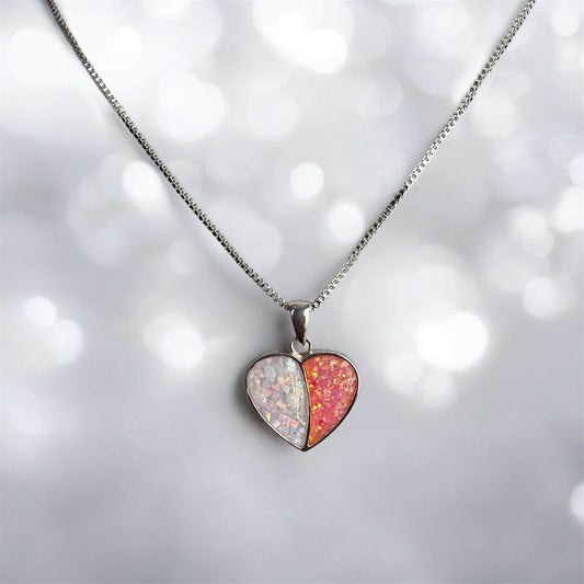 Twin Love Heart Pendant, suitable for 2 sets of ashes.