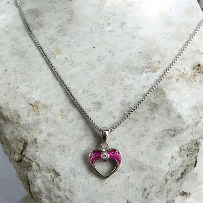 Diana CZ Heart Pendant, suitable for 2 sets of ashes.