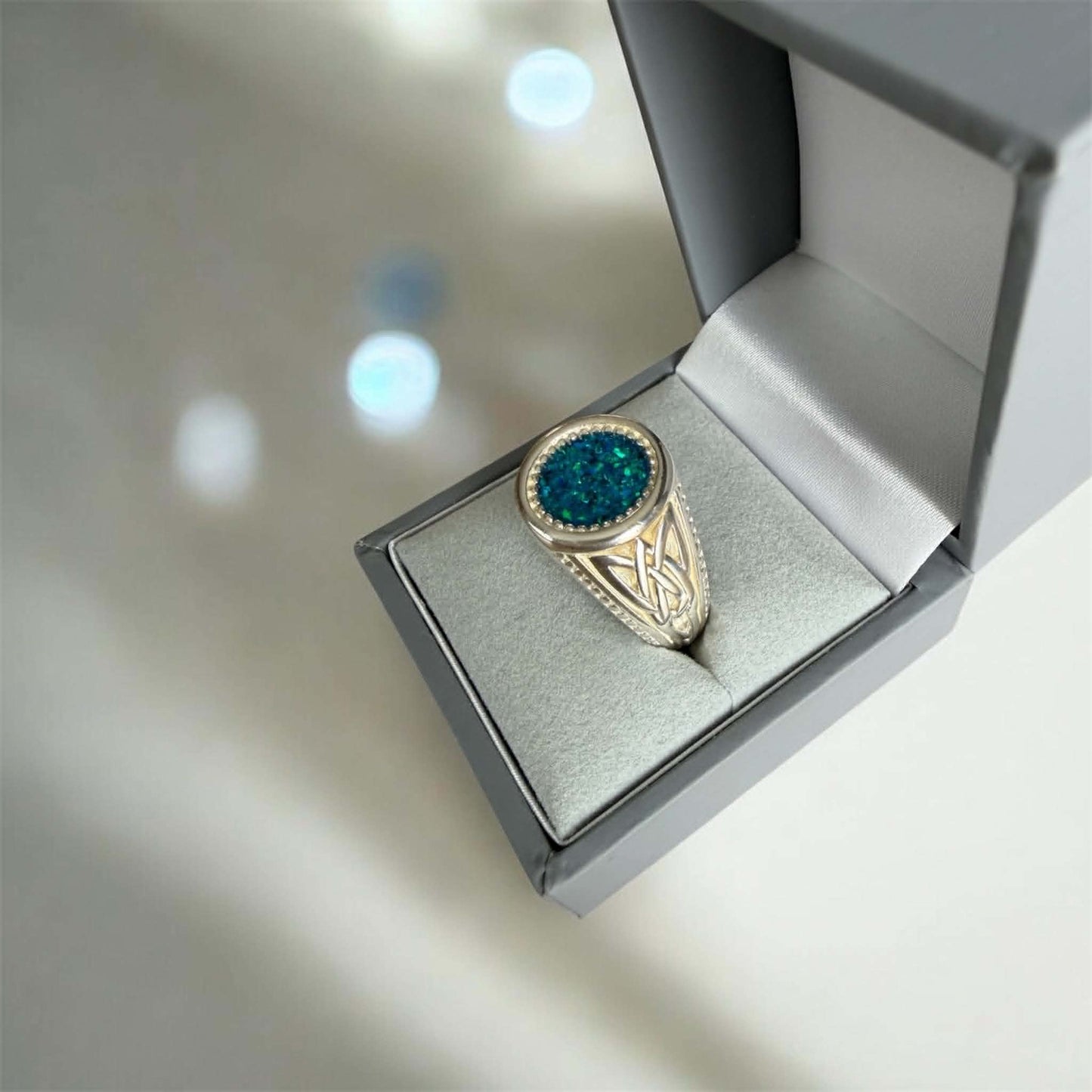 Mens Heavy Solid Silver Eternal Strength Signet Ring