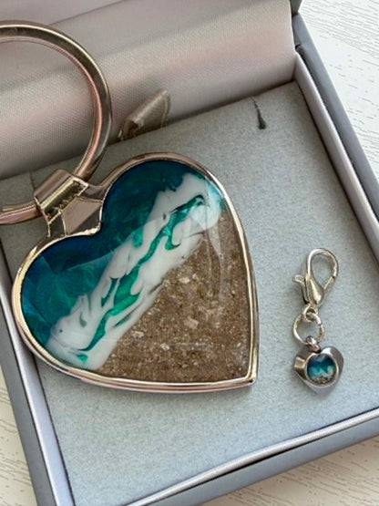 Seaside Heart Keyring