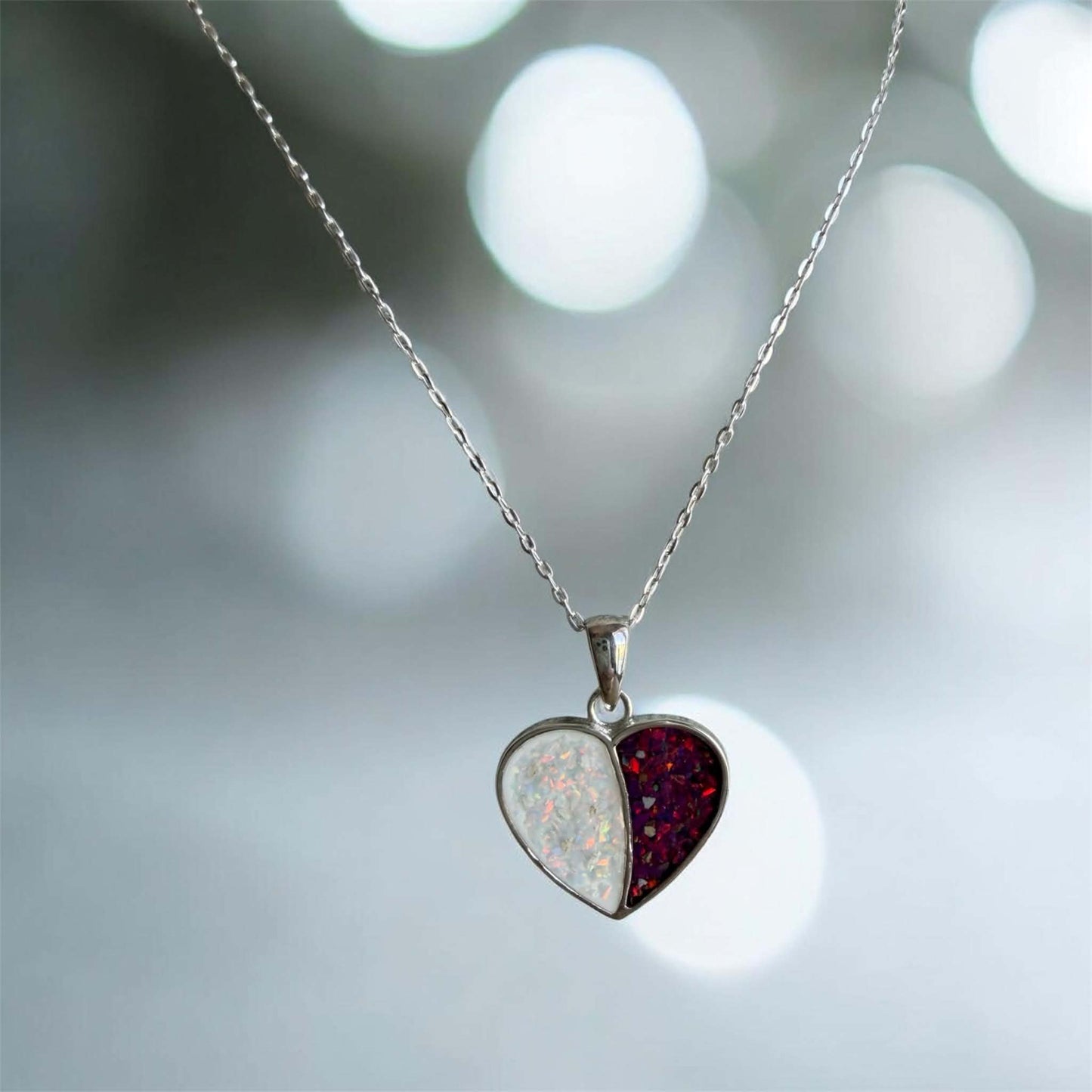Twin Love Heart Pendant, suitable for 2 sets of ashes.