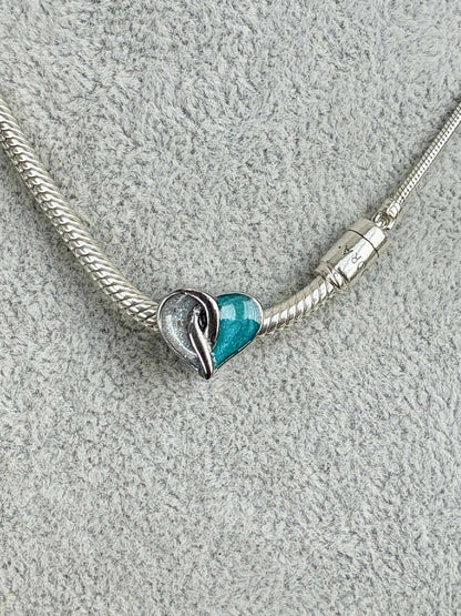 Crossover Heart Stainless Steel Charm