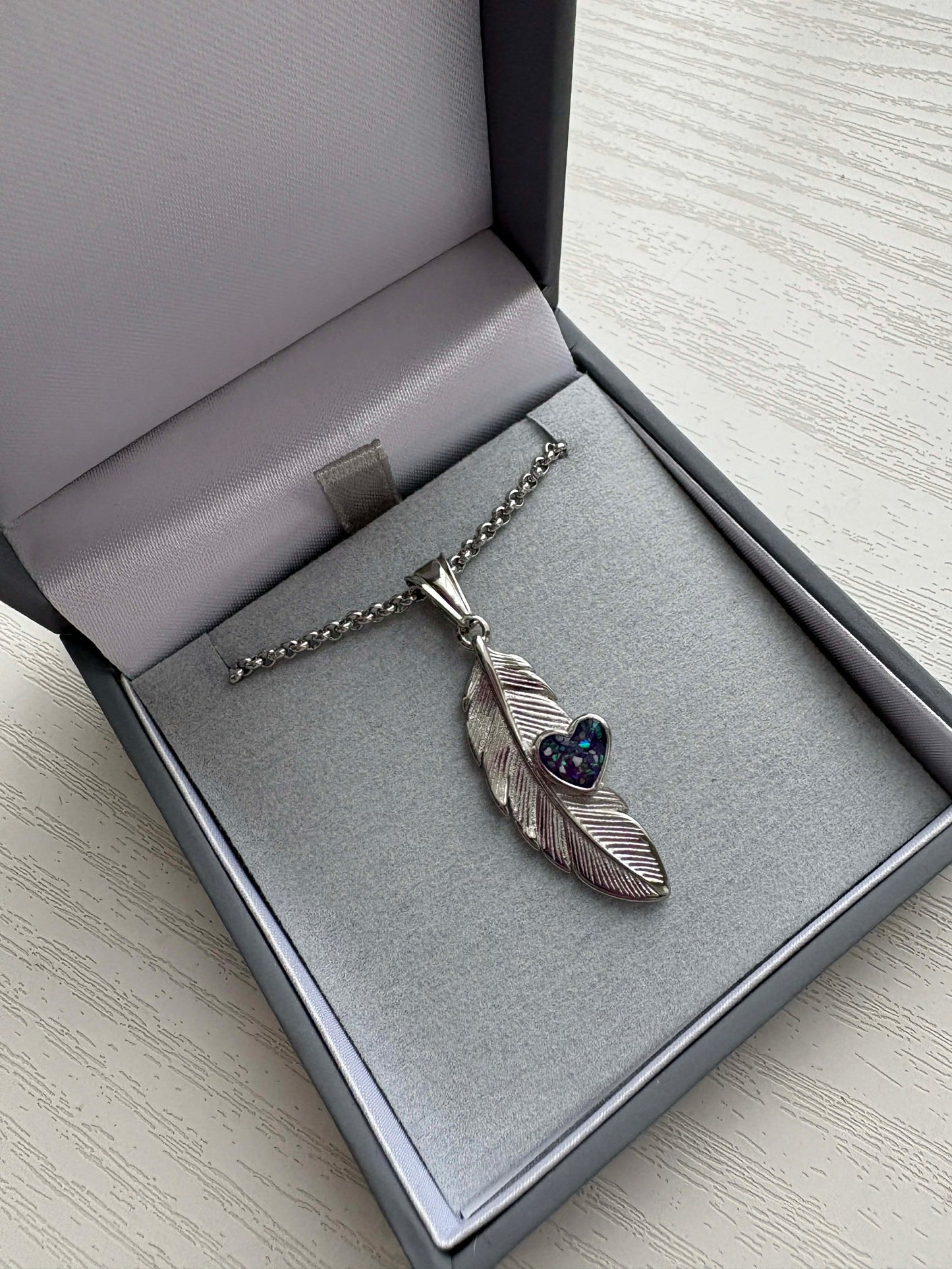 Feather of Love Stainless Steel Pendant