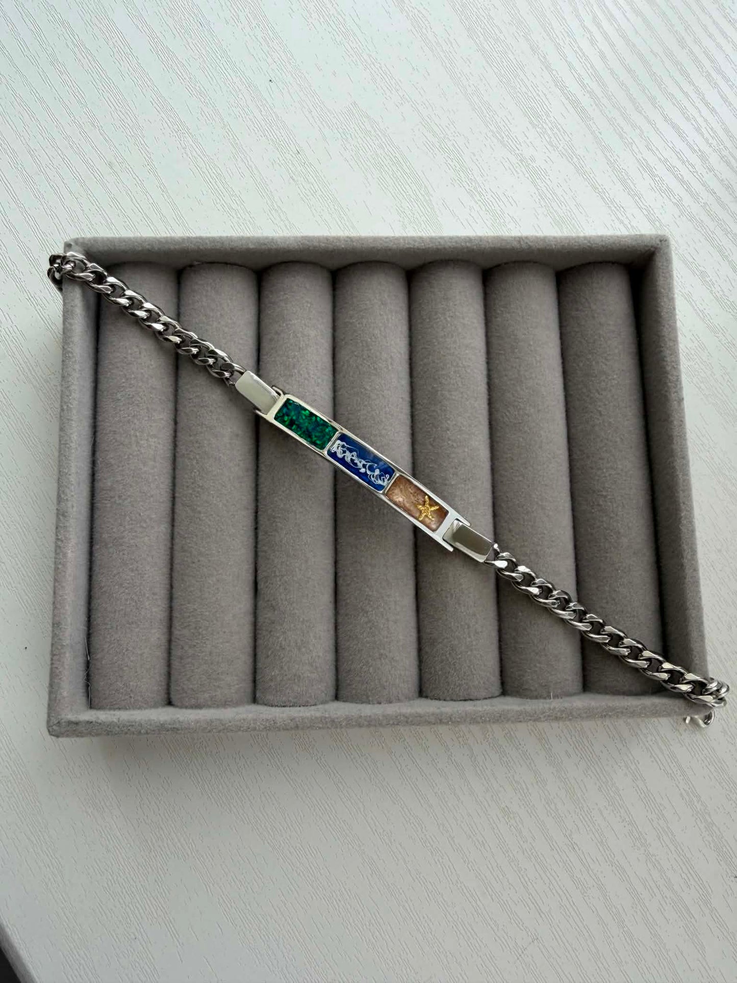 Mens Lightweight Stainless Steel My Beloved Bracelet