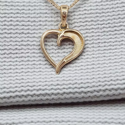 9ct Gold Hollow Heart Necklace