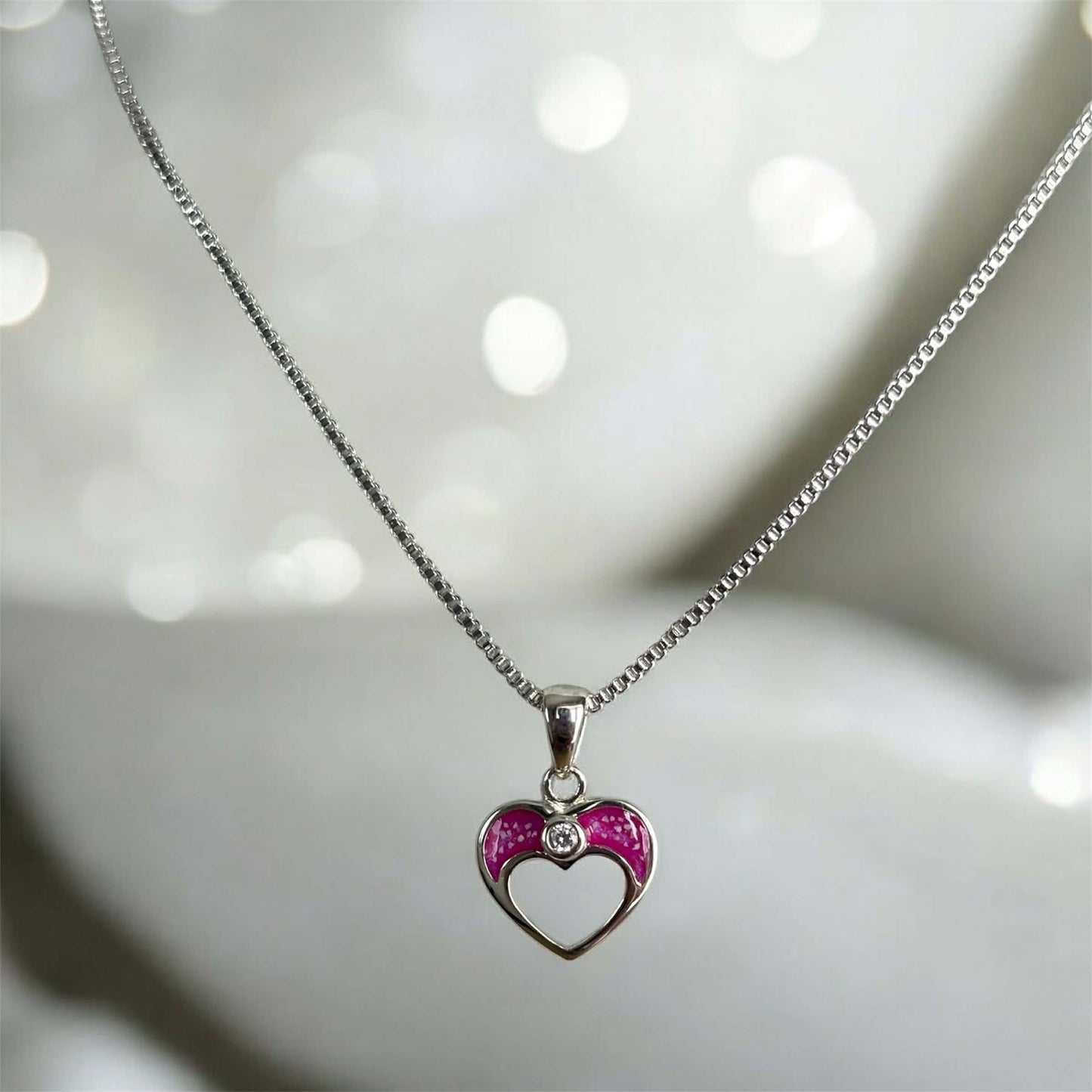 Diana CZ Heart Pendant, suitable for 2 sets of ashes.
