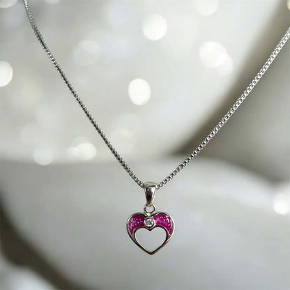 Diana CZ Heart Pendant, suitable for 2 sets of ashes.
