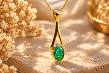 Solid 9ct Gold Oval Drop