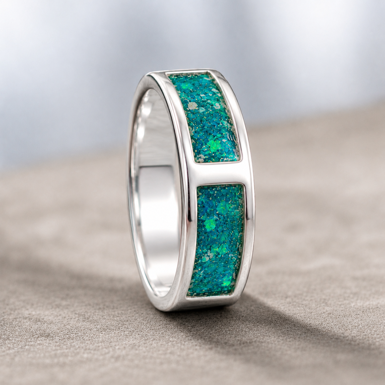 Limited Edition Five Memories Solid Silver Channel Ring