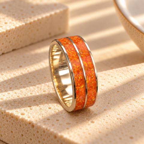 9ct Gold 8mm Full Double Channel Ring