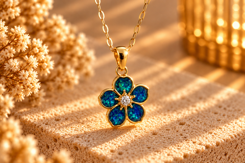 9ct Gold Forget Me Not Necklace