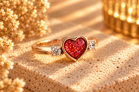 9ct Gold Sparkling Classic Heart Ring