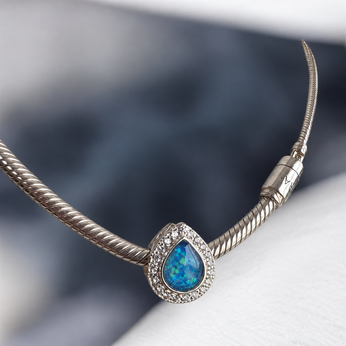 Sparkling Teardrop Charm