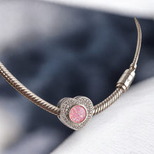 Sparkling round heart charm